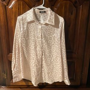 Satin Leopard Print Blouse